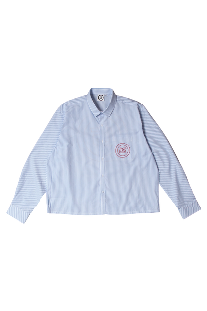Blue-and-white striped shirt